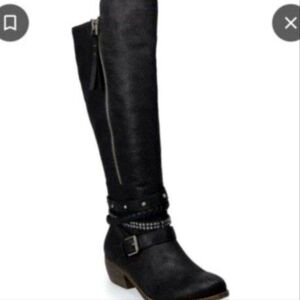 Womens knee high black boots size 6.5 6 1/2 shoes by so